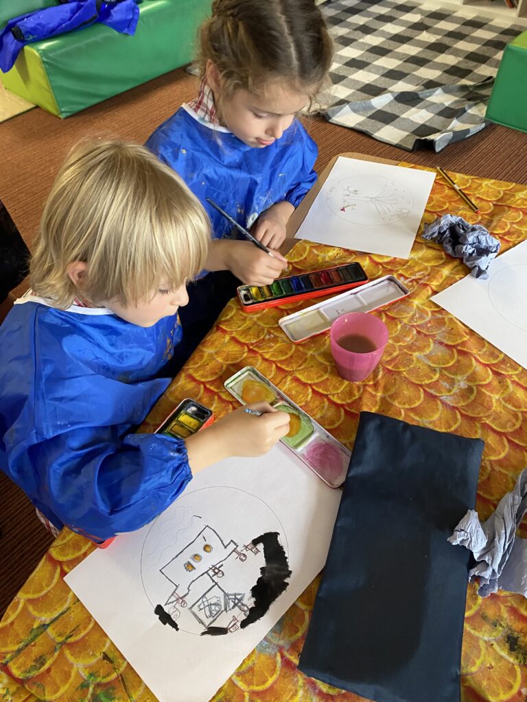 Pirate portraits and port holes, Copthill School