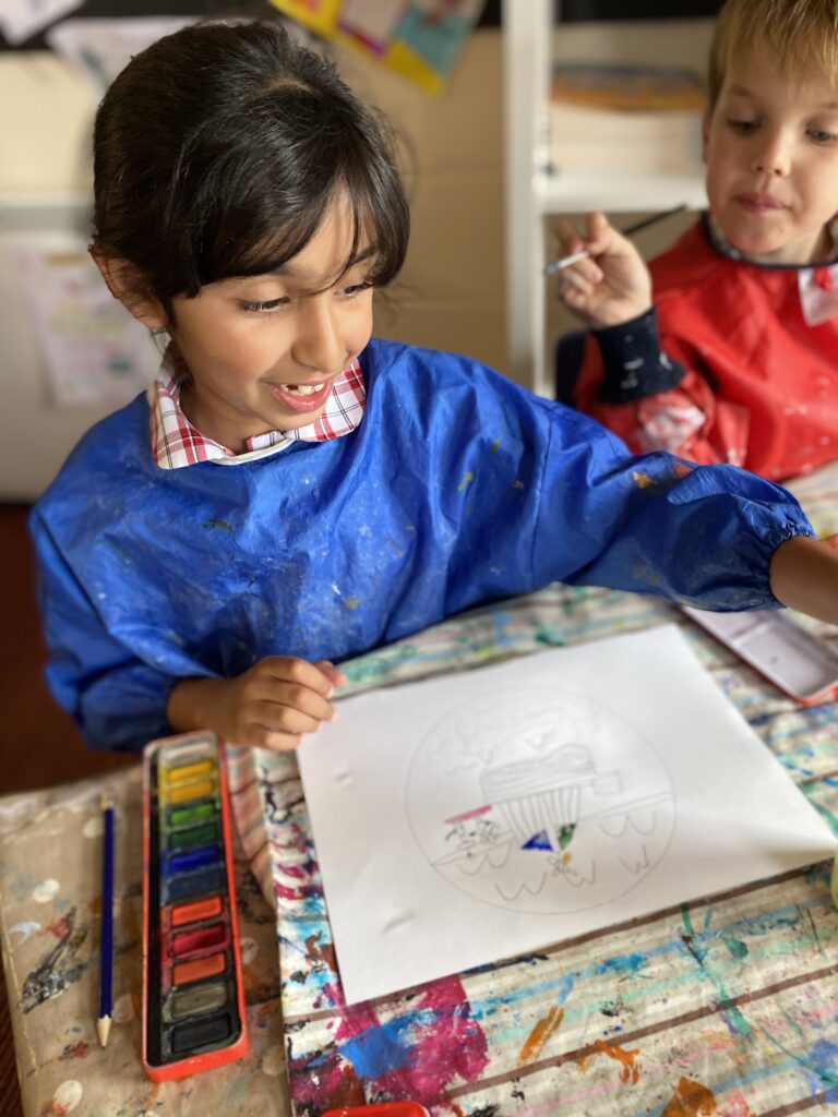 Pirate portraits and port holes, Copthill School