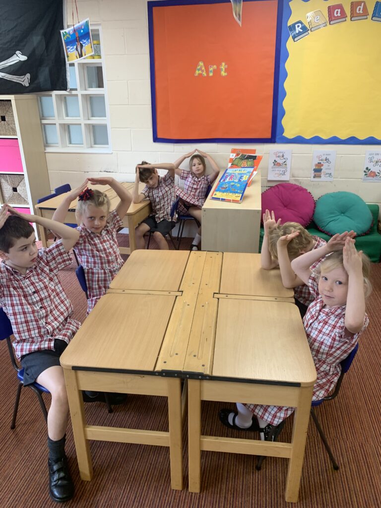 Pirate portraits and port holes, Copthill School