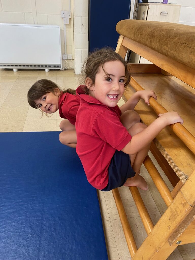 Exploring the apparatus and tackling the tuck shape!, Copthill School