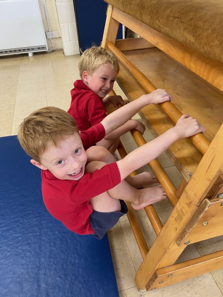 Exploring the apparatus and tackling the tuck shape!, Copthill School