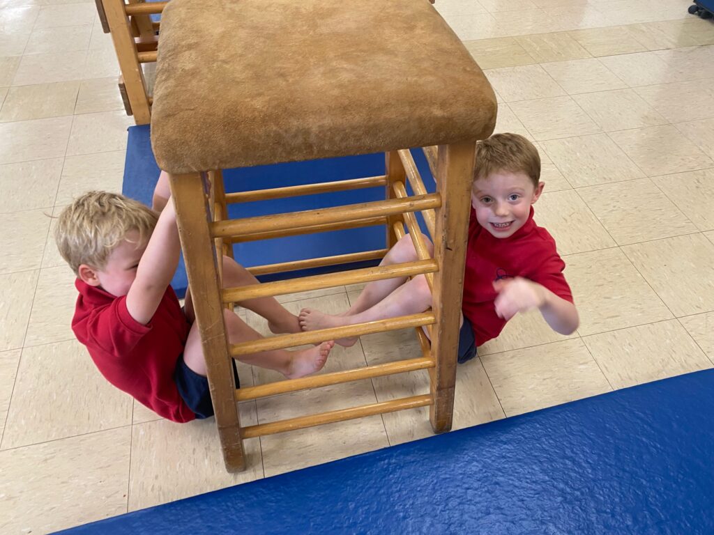 Exploring the apparatus and tackling the tuck shape!, Copthill School