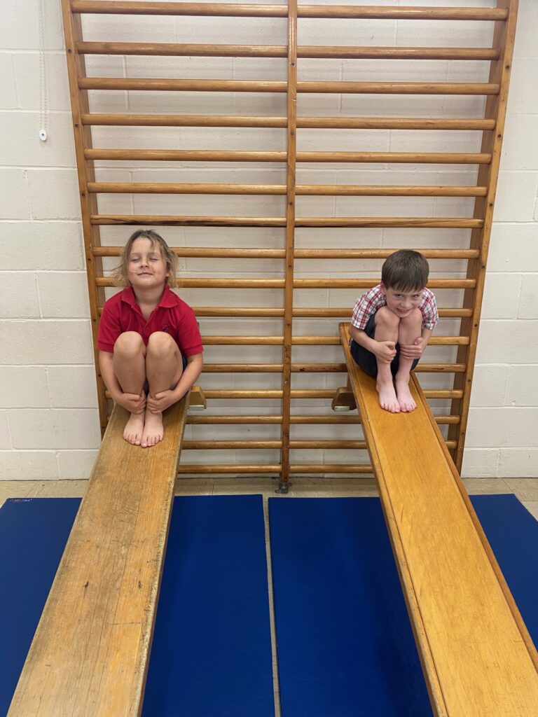 Exploring the apparatus and tackling the tuck shape!, Copthill School