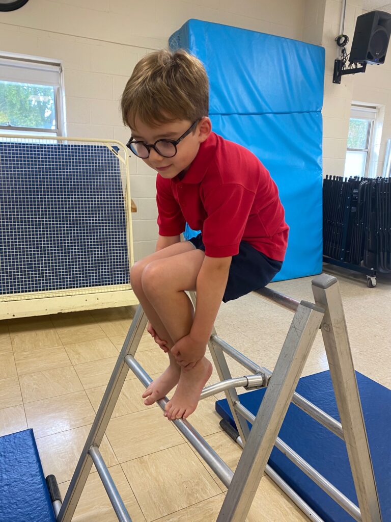 Exploring the apparatus and tackling the tuck shape!, Copthill School