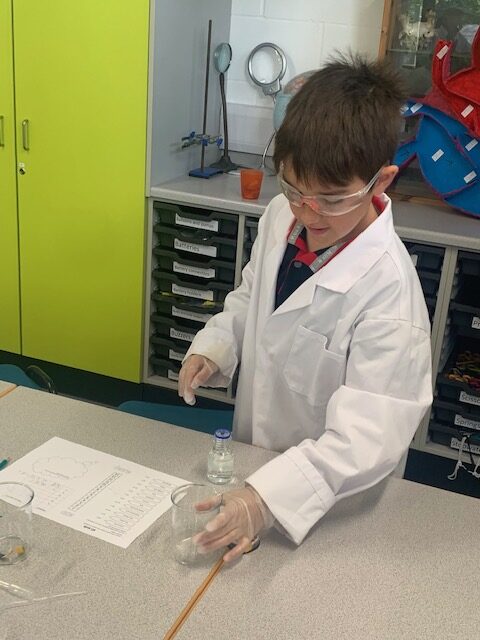 Year 5 scientists investigating, Copthill School