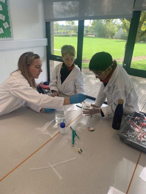 Year 5 scientists investigating, Copthill School