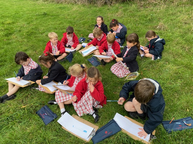 Relaxing sketching by the river bank&#8230;, Copthill School