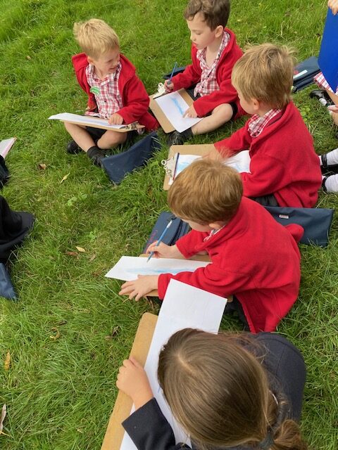 Relaxing sketching by the river bank&#8230;, Copthill School