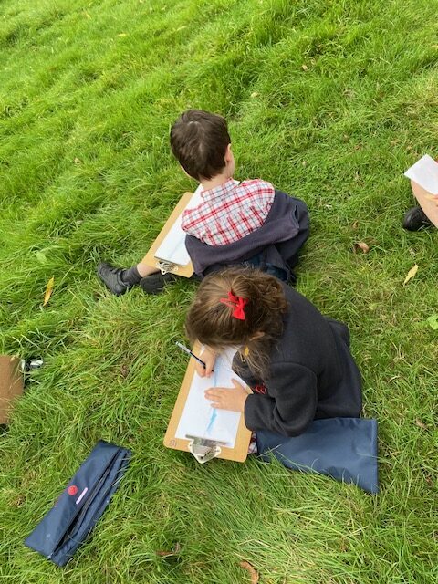 Relaxing sketching by the river bank&#8230;, Copthill School