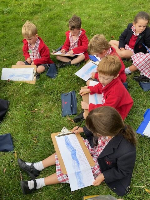 Relaxing sketching by the river bank&#8230;, Copthill School