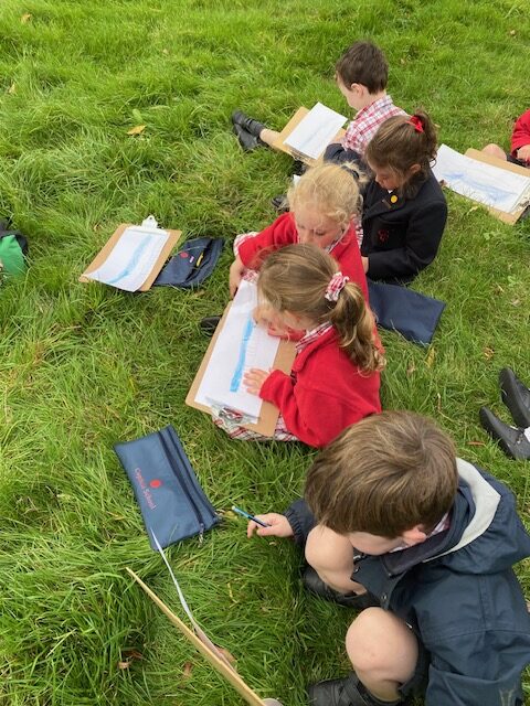 Relaxing sketching by the river bank&#8230;, Copthill School