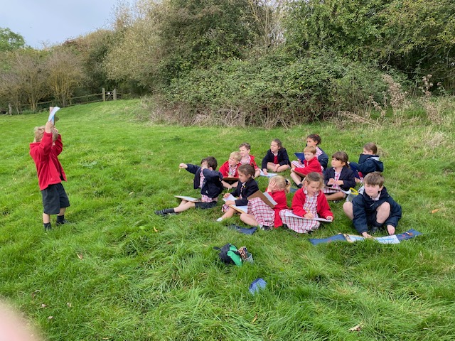 Relaxing sketching by the river bank&#8230;, Copthill School