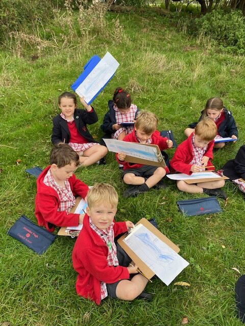 Relaxing sketching by the river bank&#8230;, Copthill School