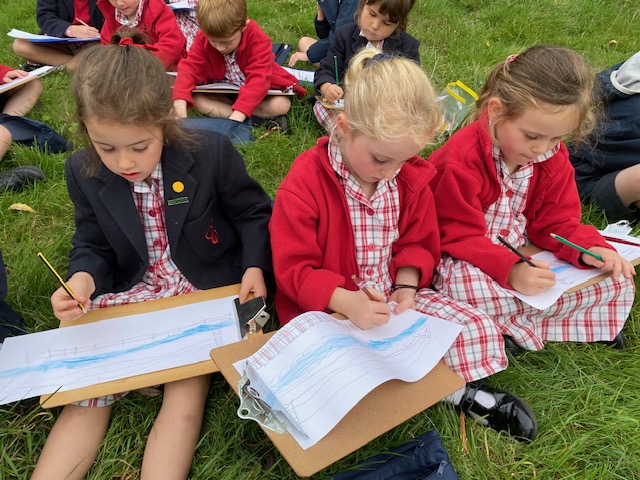 Relaxing sketching by the river bank&#8230;, Copthill School