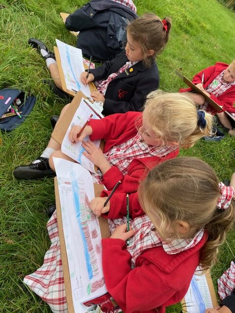 Relaxing sketching by the river bank&#8230;, Copthill School