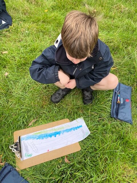 Relaxing sketching by the river bank&#8230;, Copthill School