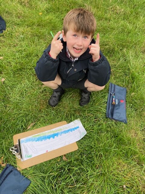 Relaxing sketching by the river bank&#8230;, Copthill School