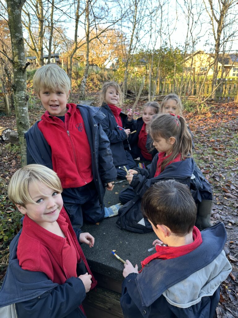 Whittling mini characters, Copthill School