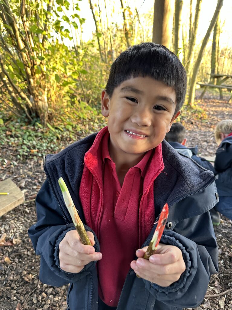 Whittling mini characters, Copthill School