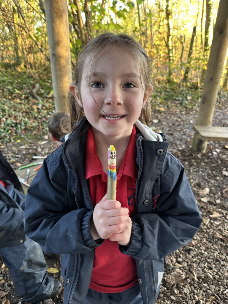 Whittling mini characters, Copthill School