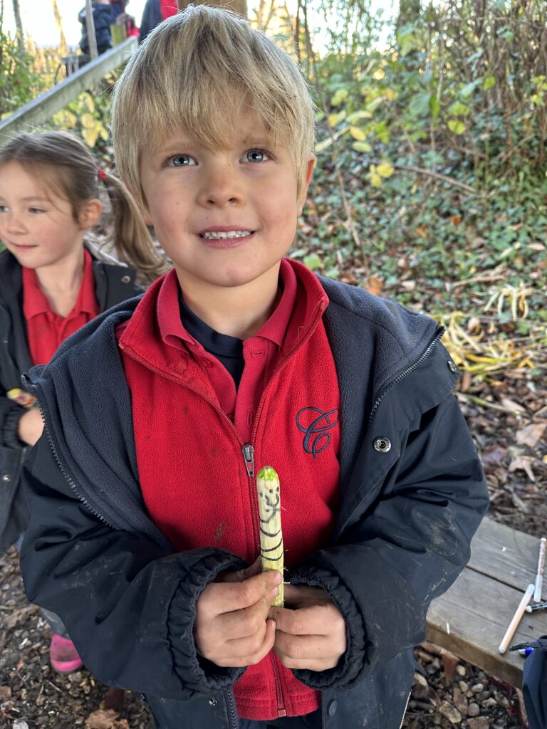 Whittling mini characters, Copthill School