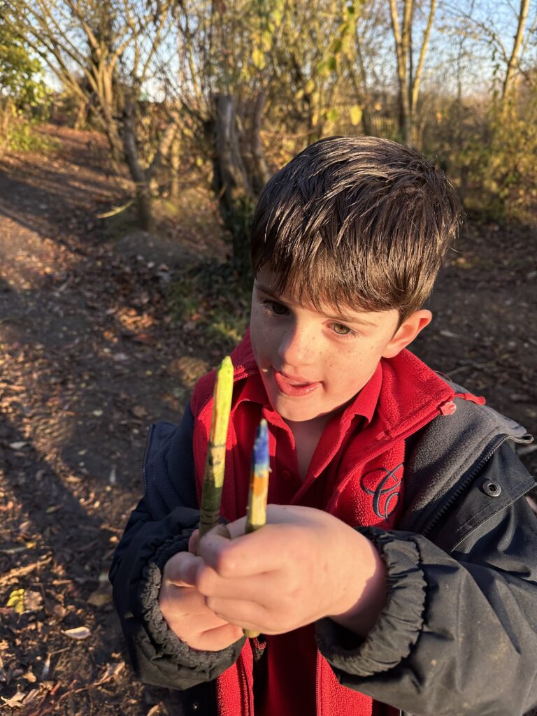 Whittling mini characters, Copthill School