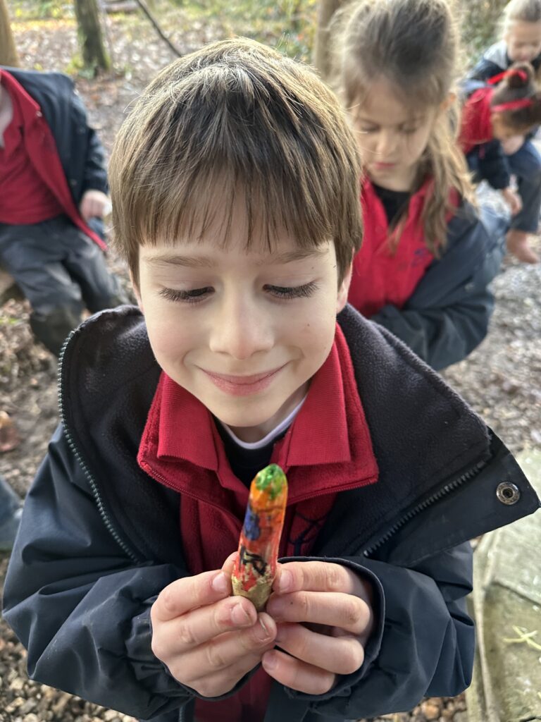 Whittling mini characters, Copthill School