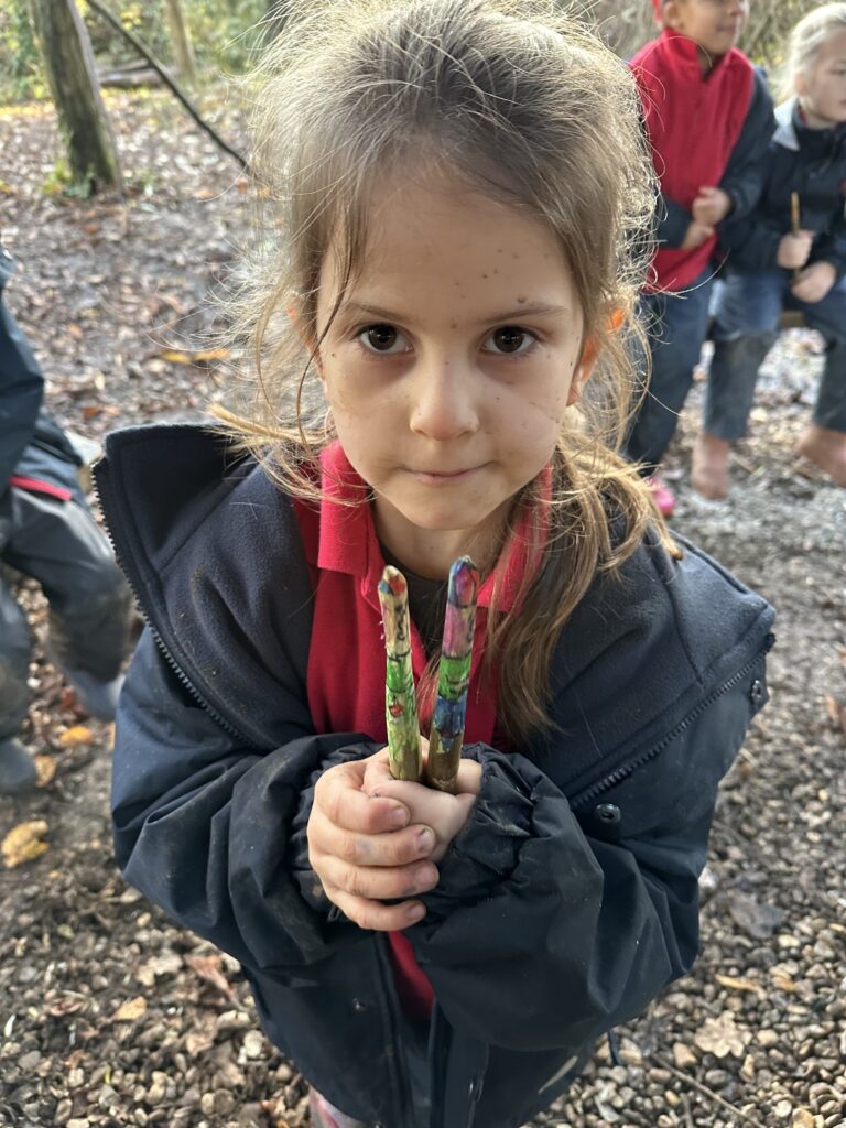 Whittling mini characters, Copthill School