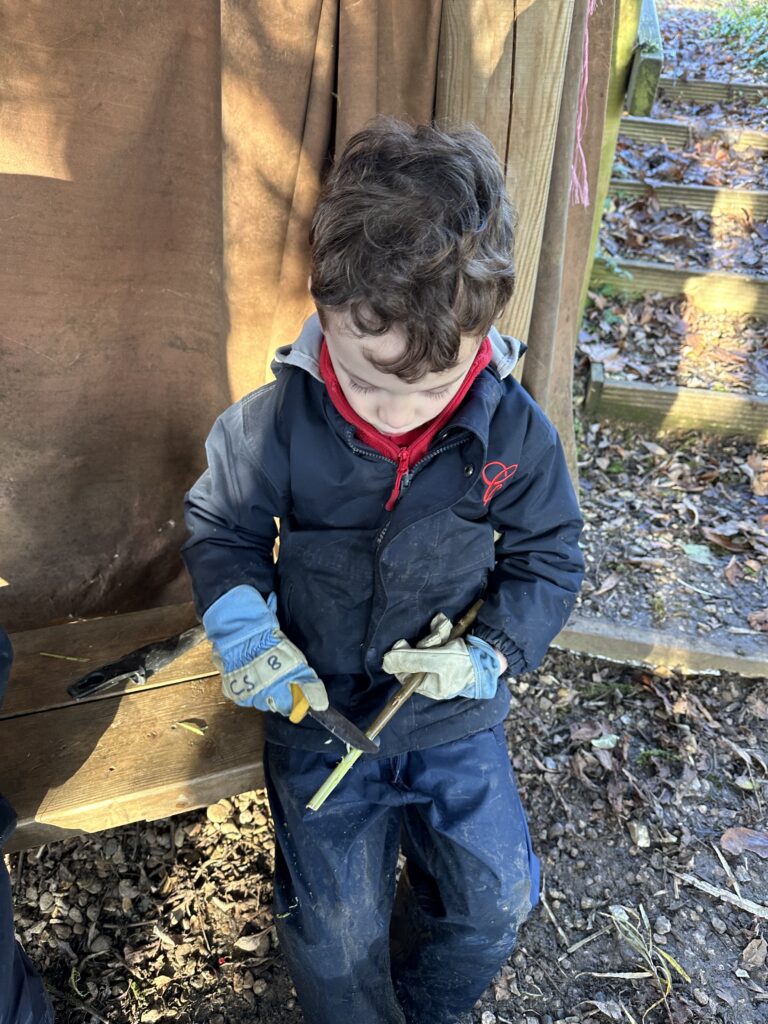 Whittling mini characters, Copthill School