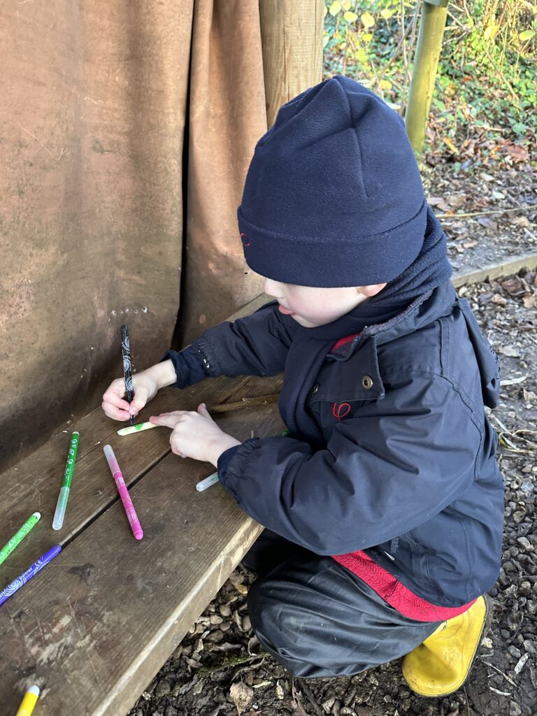 Whittling mini characters, Copthill School