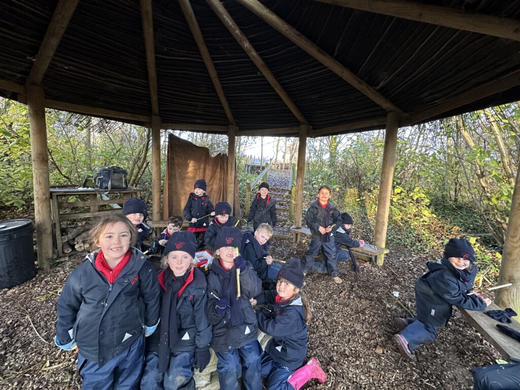 Whittling mini characters, Copthill School