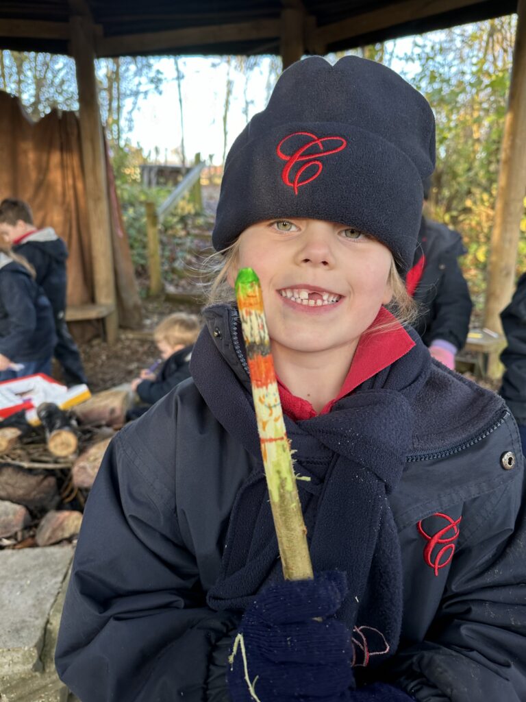 Whittling mini characters, Copthill School