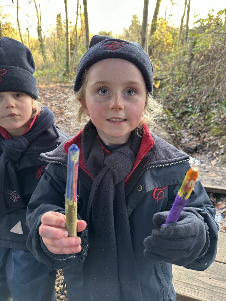 Whittling mini characters, Copthill School