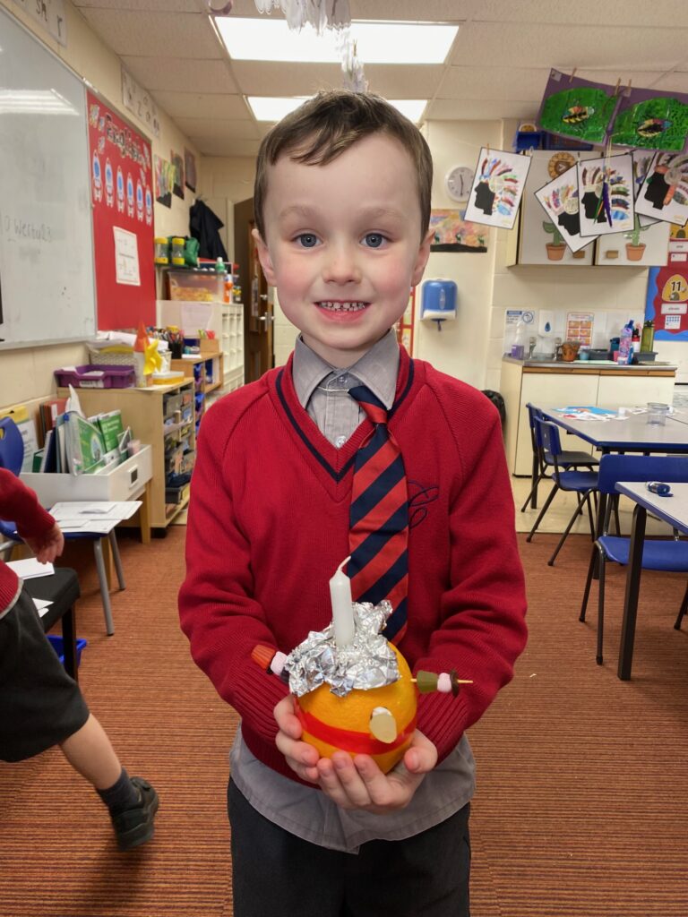 Christingle preparation&#8230;, Copthill School