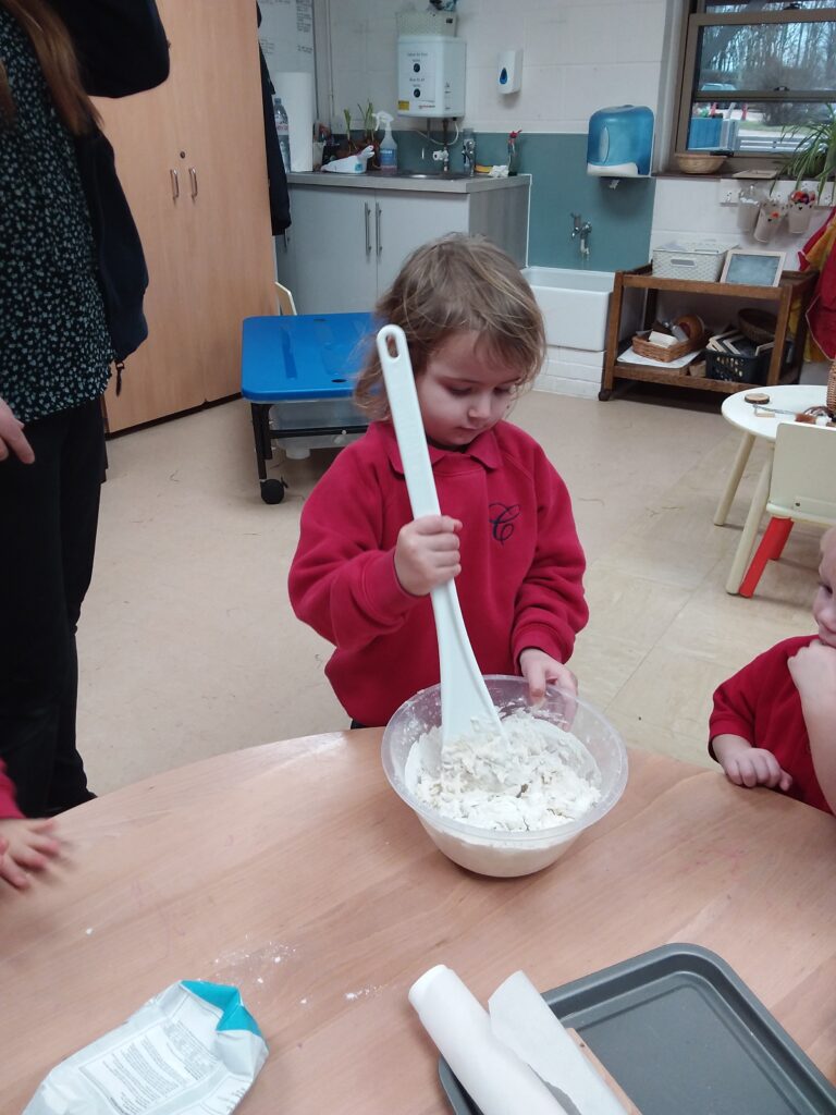 The Nursery Class Baking Bread, Copthill School