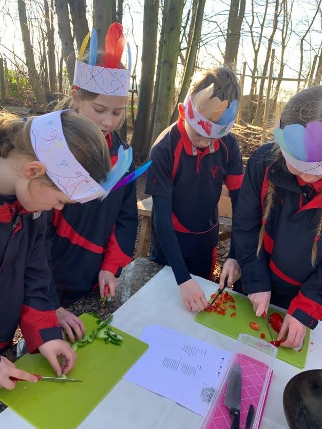 Y6 Native American experience, Copthill School