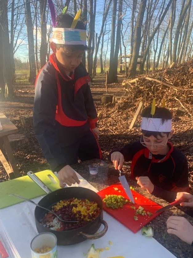 Y6 Native American experience, Copthill School