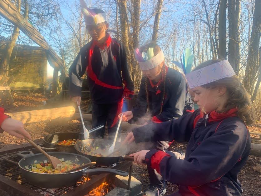 Y6 Native American experience, Copthill School