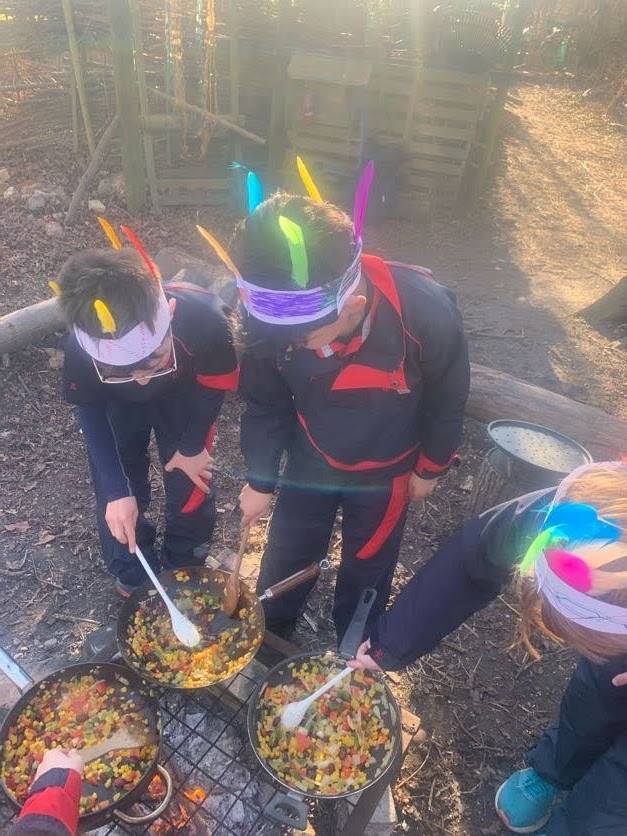 Y6 Native American experience, Copthill School