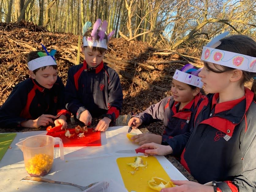 Y6 Native American experience, Copthill School