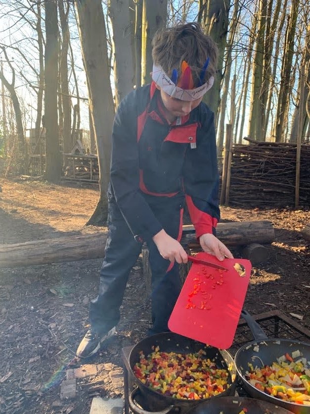 Y6 Native American experience, Copthill School