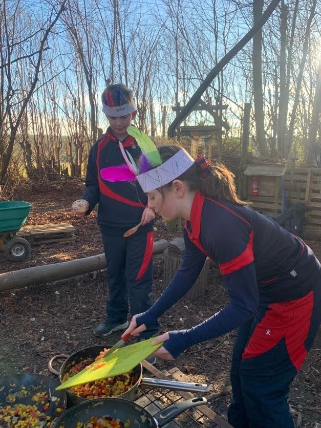 Y6 Native American experience, Copthill School