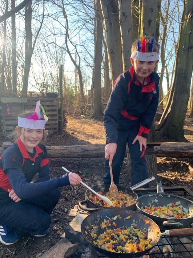 Y6 Native American experience, Copthill School