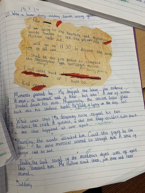 Incredible horror writing from Year 6, Copthill School