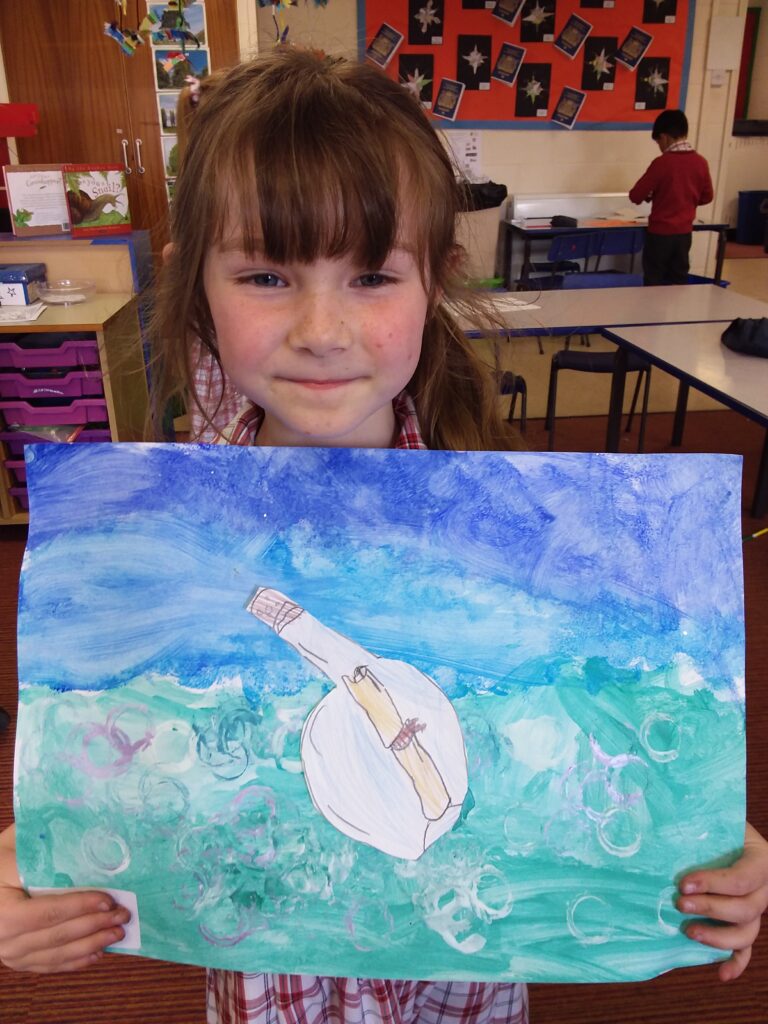 Message in a bottle in the Atlantic Ocean&#8230;, Copthill School