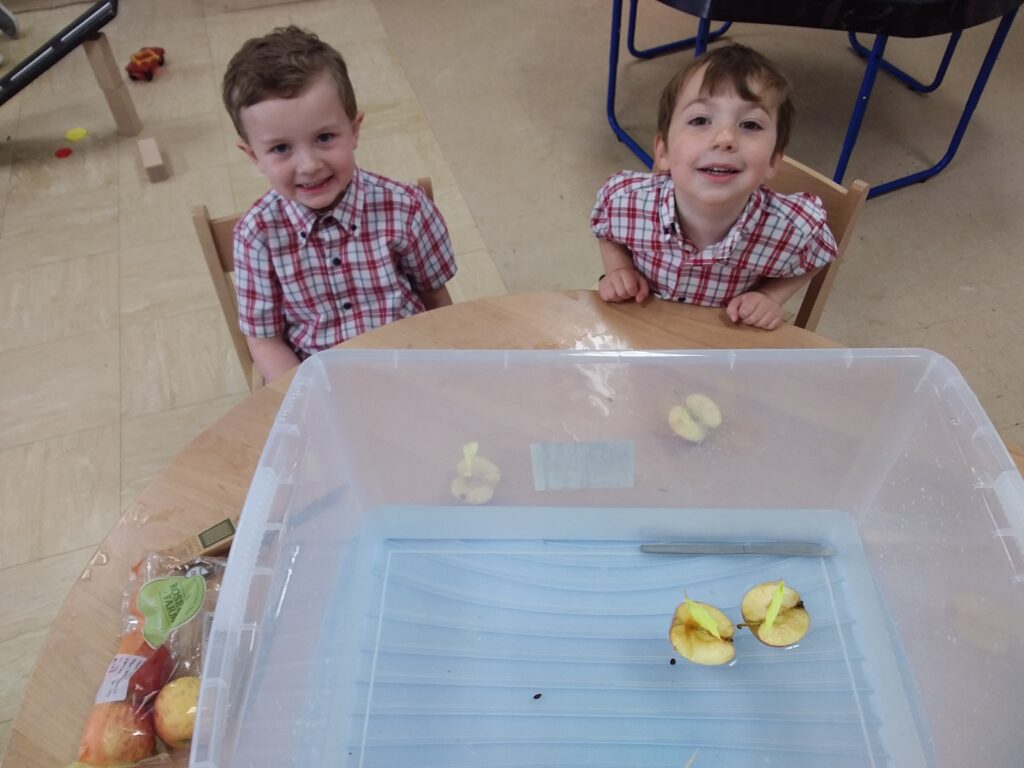 Apple STEM experiments and Flower Hunts, Copthill School