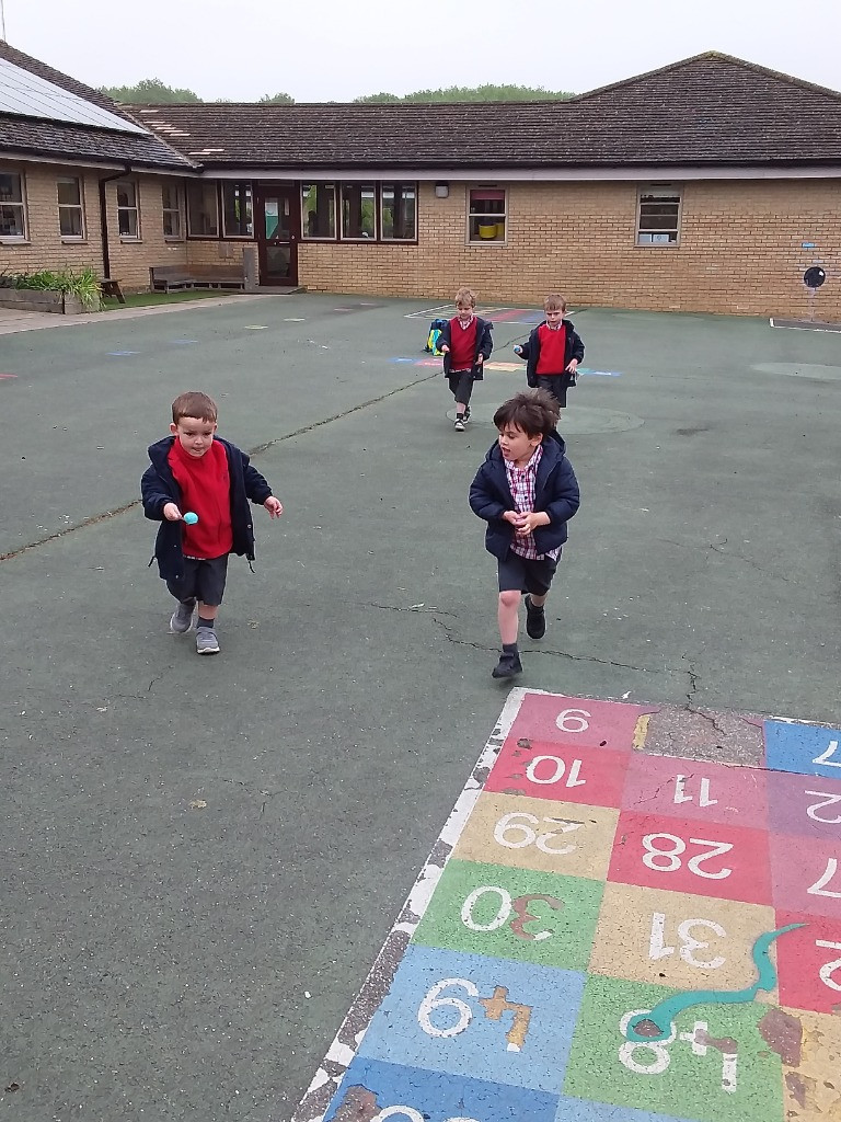 Egg and Spoon Races and Exploring the Main School Playground, Copthill School