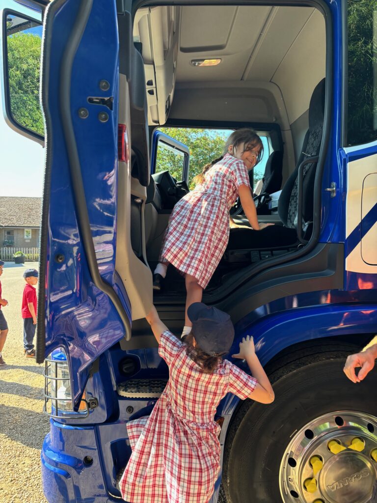 Exploring a lorry!, Copthill School