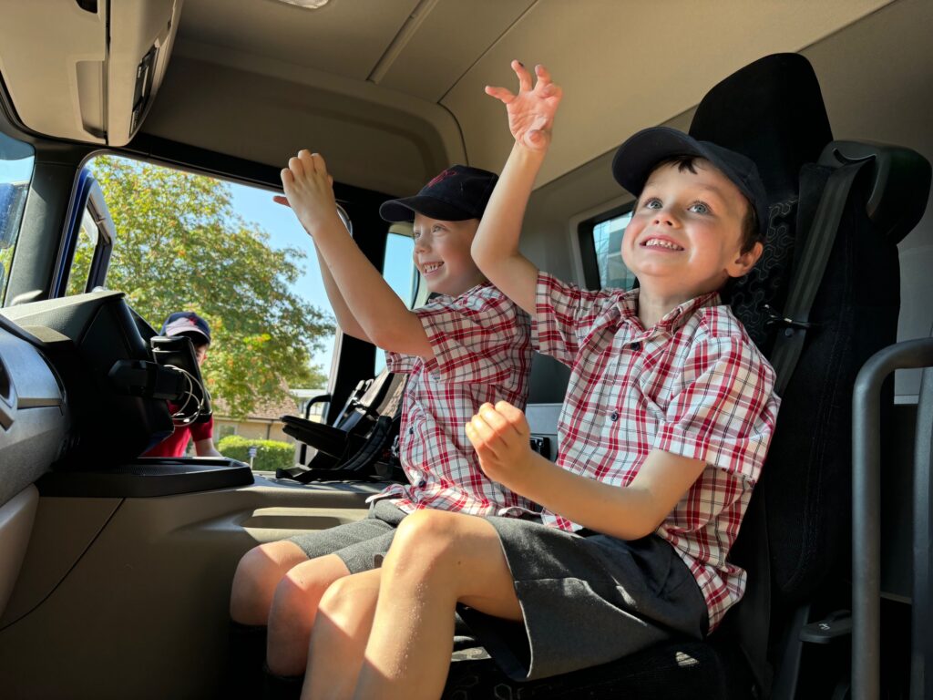 Exploring a lorry!, Copthill School