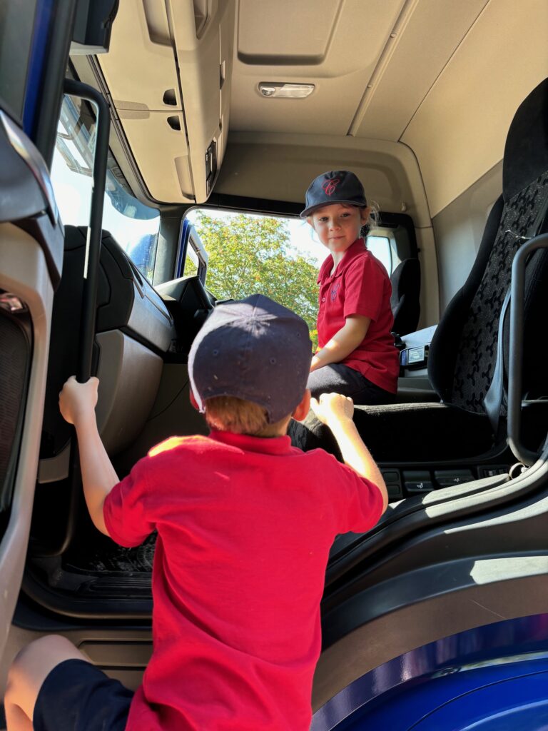 Exploring a lorry!, Copthill School